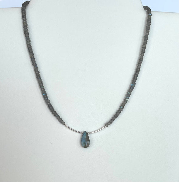 Blue Flash Labradorite Necklace Labradorite Beaded Necklace Sundance Necklace Labradorite Necklace