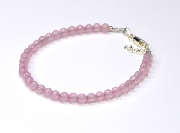 Sterling Silver Rose Quartz Beaded Bracelet Adjustable Rose Quartz Bracelet Sundance Style