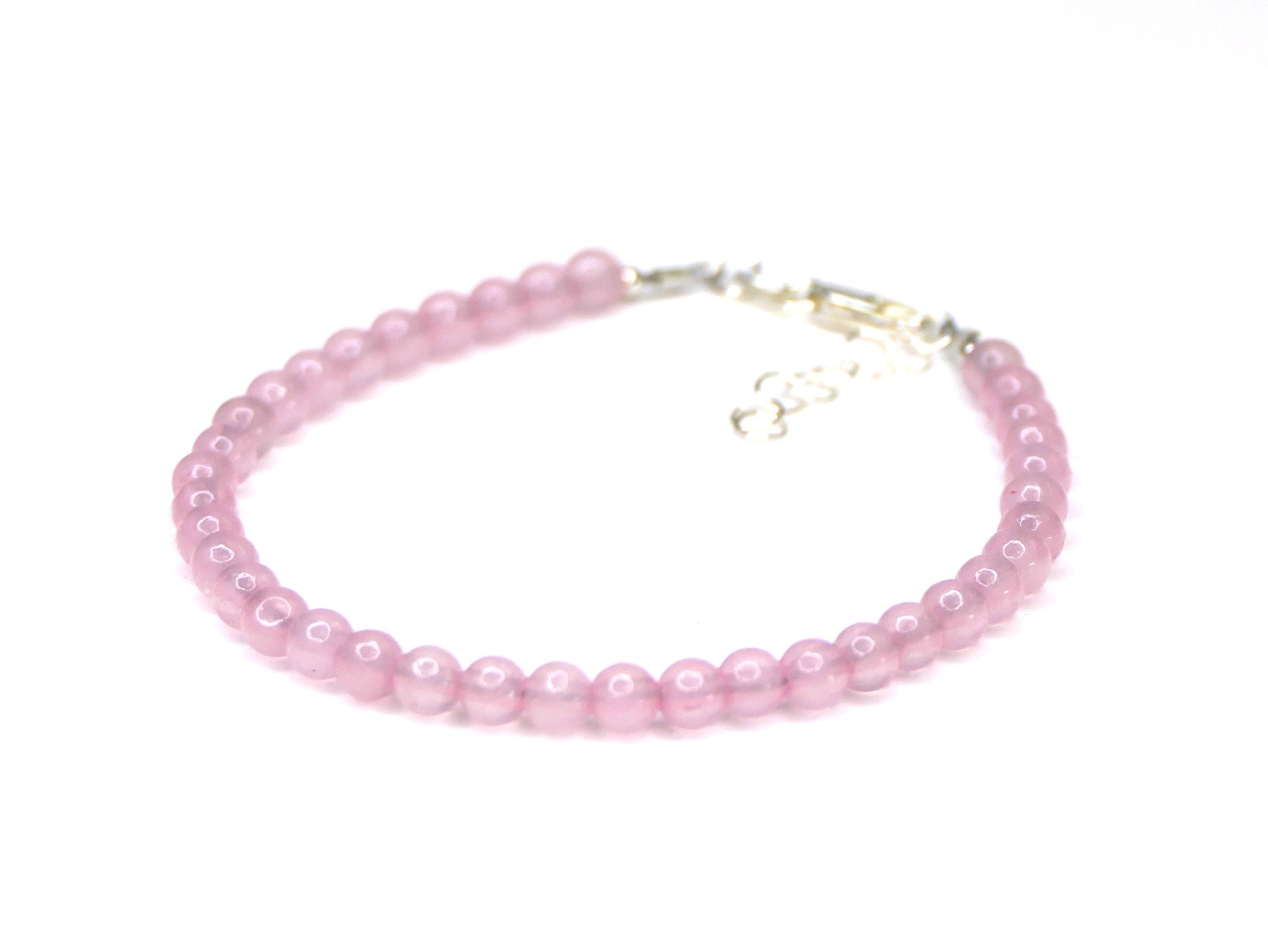 Sterling Silver Rose Quartz Beaded Bracelet Adjustable Rose Quartz Bracelet Sundance Style