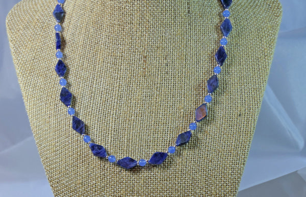 Sodalite Necklace Natural Sodalite Necklace Blue Gemstone Necklace