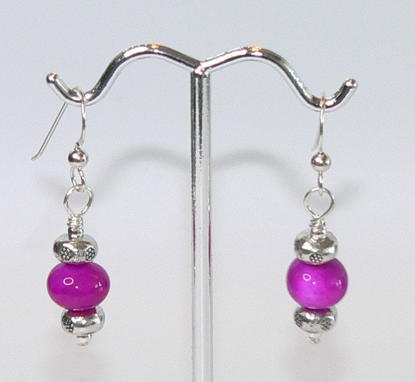 Vibrant Pink Earrings with Raspberry Gemstones for Stylish Occasions Handmade Earrings Pink Colorful Jewelry