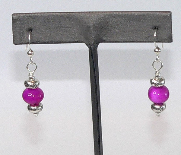 Vibrant Pink Earrings with Raspberry Gemstones for Stylish Occasions Handmade Earrings Pink Colorful Jewelry