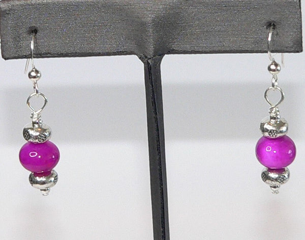 Vibrant Pink Earrings with Raspberry Gemstones for Stylish Occasions Handmade Earrings Pink Colorful Jewelry