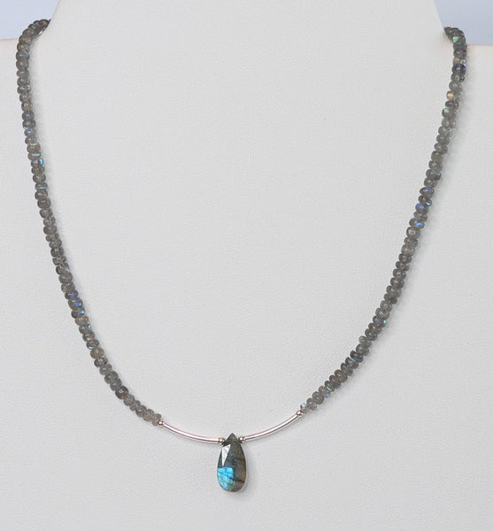 Blue Flash Labradorite Necklace Labradorite Beaded Necklace Sundance Necklace Labradorite Necklace