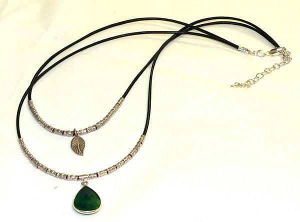 Two Strand Emerald Necklace Thai Silver Emerald Necklace Emerald Gifts For Her