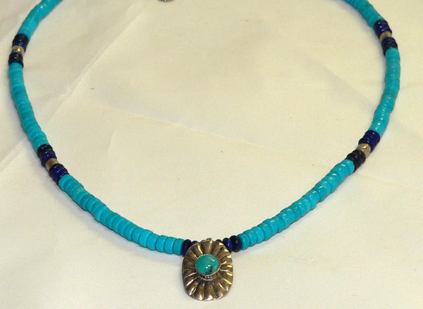 Handcrafted Bohemian Lapis Turquoise Silver Necklace for Unique Jewelry Lovers