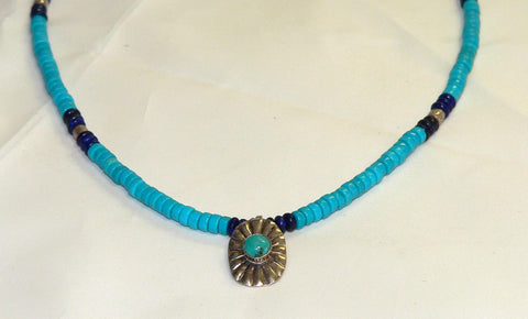 Handcrafted Bohemian Lapis Turquoise Silver Necklace for Unique Jewelry Lovers