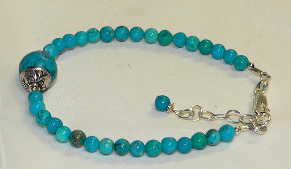 Bohemian Style Turquoise Bracelet | Adjustable Gemstone Jewelry for Women | Handmade Gift Idea