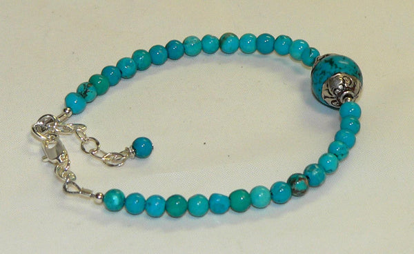 Bohemian Style Turquoise Bracelet | Adjustable Gemstone Jewelry for Women | Handmade Gift Idea