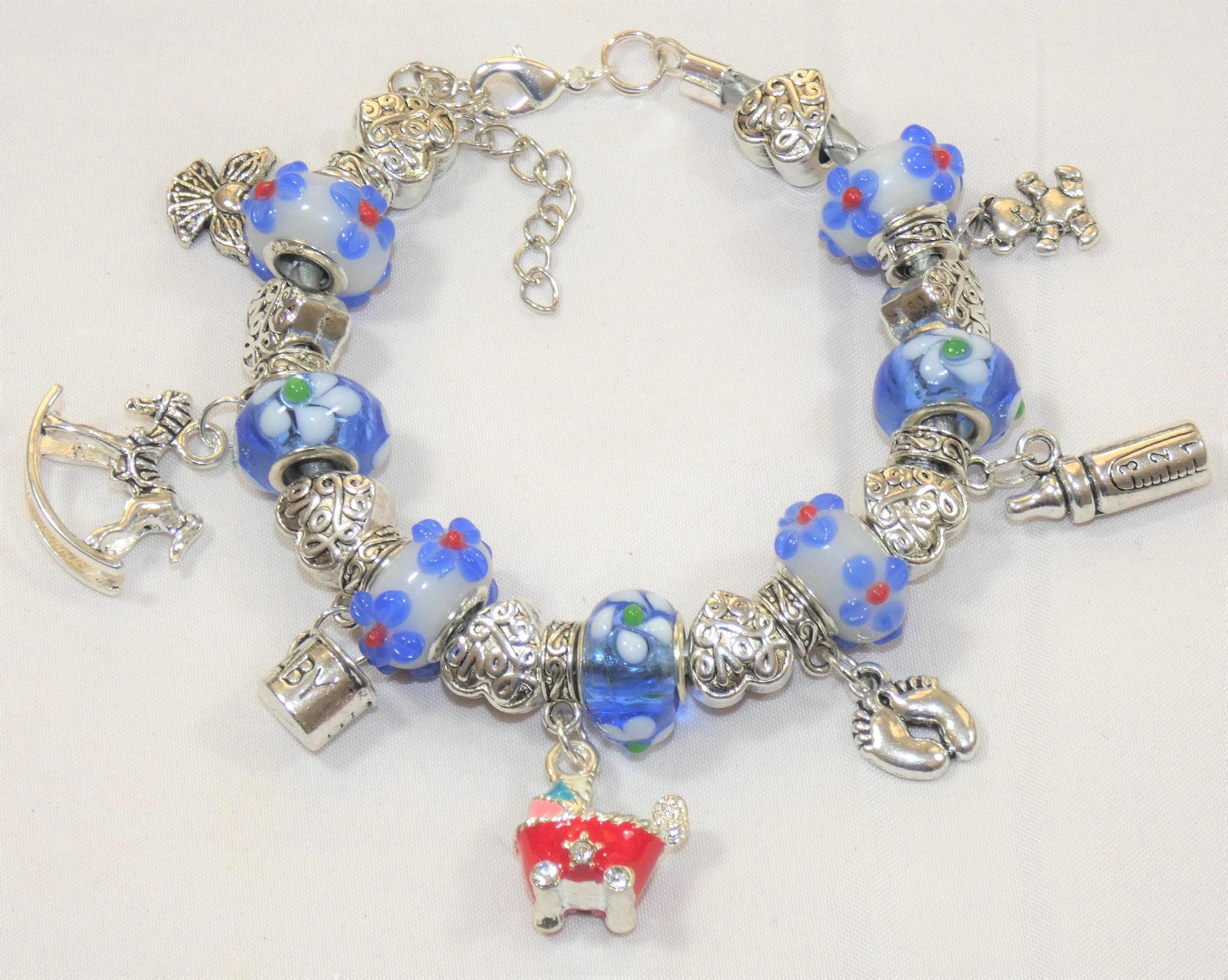 Maternity Bracelet Baby Shower Charm Bracelet for Baby Boy & Fertility Gifts - Personalized Keepsake Jewelry