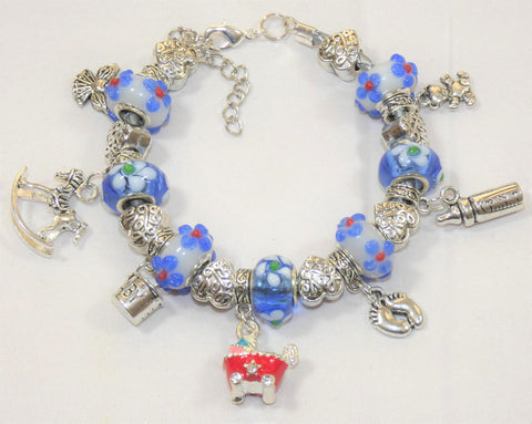 Maternity Bracelet Baby Shower Charm Bracelet for Baby Boy & Fertility Gifts - Personalized Keepsake Jewelry