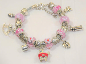Maternity Bracelet: Baby Shower Charm Bracelet for Baby Girl, Fertility Gift, Expecting Mom Jewelry, Pregnancy Keepsake