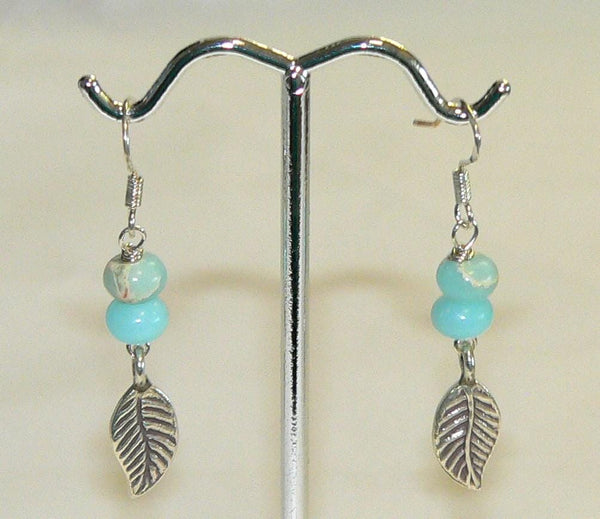 Impression Jasper Leaf Earrings | Autumn Jewelry for Thanksgiving | Boho Chic Gift Idea | Handcrafted Nature-Inspired Accessory