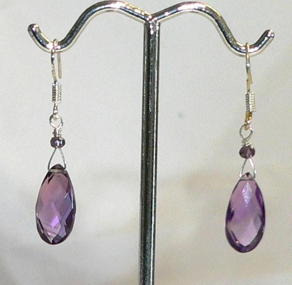 Handmade Amethyst Briolette Earrings - Unique Birthstone Jewelry Gift Unique Gifts For Her