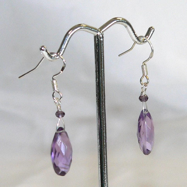 Handmade Amethyst Briolette Earrings - Unique Birthstone Jewelry Gift Unique Gifts For Her