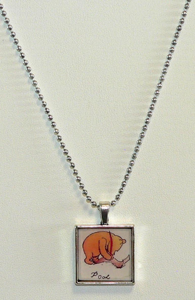 Winnie The Pooh Necklace Pooh Altered Art Pendant | Unique Gift for Disney Fans & Collectors | Handmade Jewelry