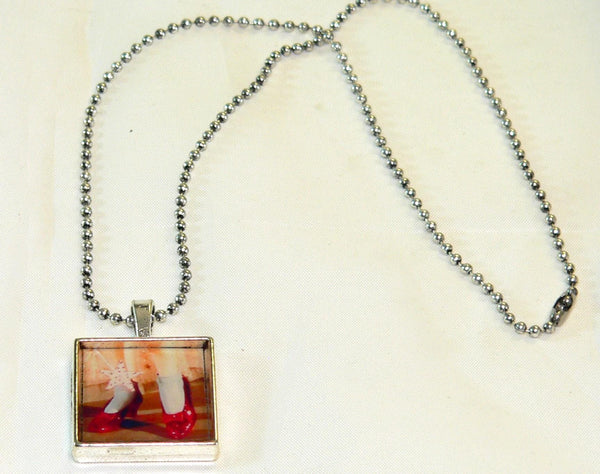 Ruby Slippers Necklace | Wizard of Oz Altered Art Necklace| Unique Gifts for Movie Lovers & Collectors Wizard Of Oz Necklace