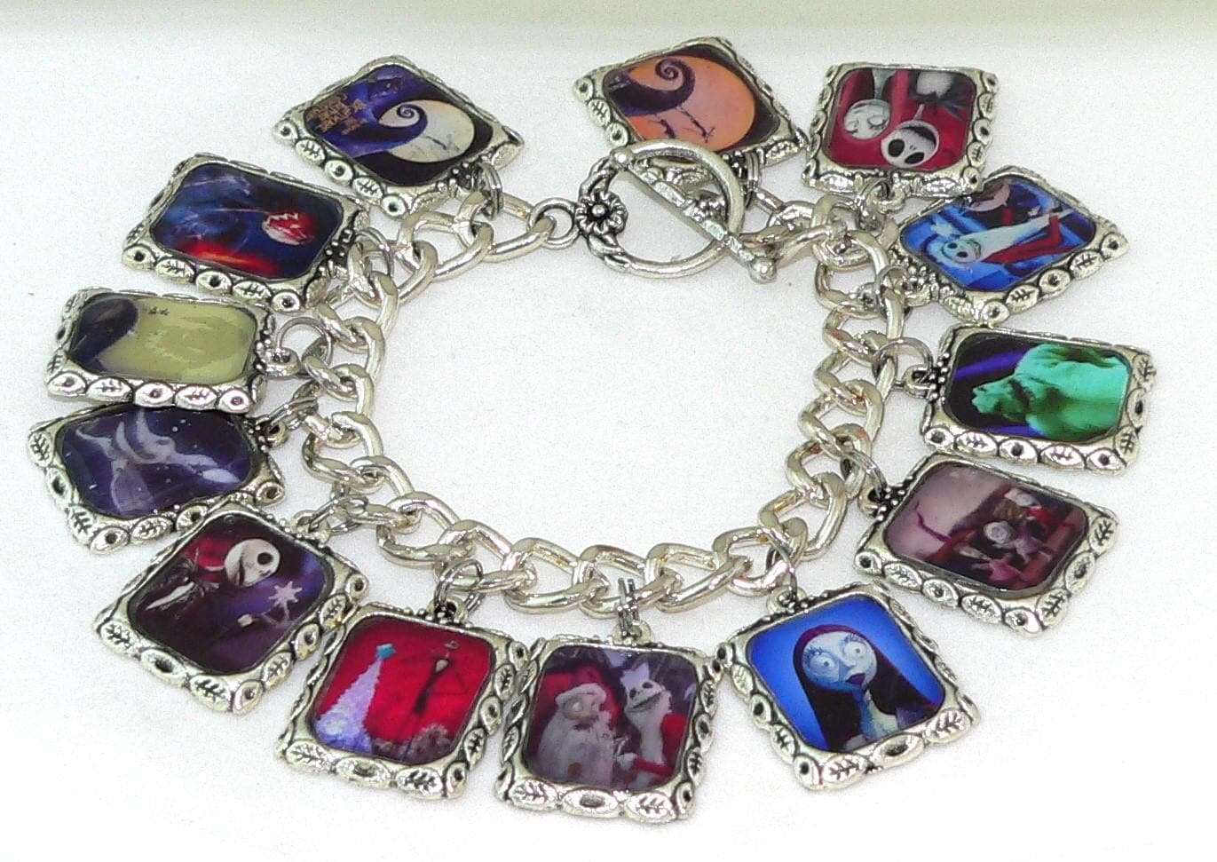 Nightmare Before Christmas Bracelet Altered Art Nightmare Before Christmas Tim Burton Inspired Spooky Fan Bracelet Art Collectible