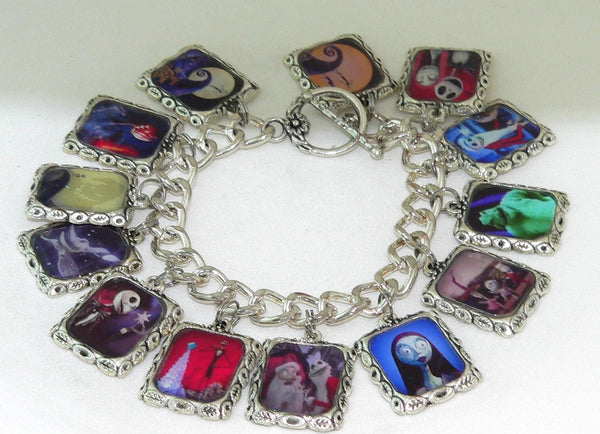 Nightmare Before Christmas Bracelet Altered Art Nightmare Before Christmas Tim Burton Inspired Spooky Fan Bracelet Art Collectible