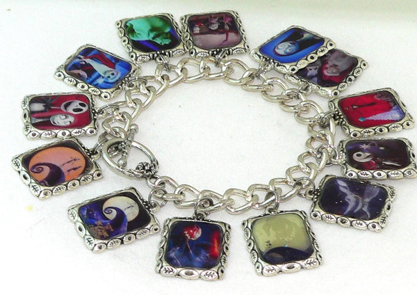 Nightmare Before Christmas Bracelet Altered Art Nightmare Before Christmas Tim Burton Inspired Spooky Fan Bracelet Art Collectible