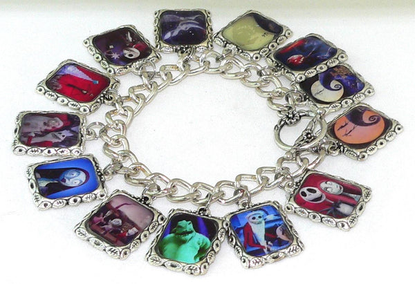 Nightmare Before Christmas Bracelet Altered Art Nightmare Before Christmas Tim Burton Inspired Spooky Fan Bracelet Art Collectible