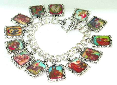 Charming Vintage Horse Bracelet with Equestrian Art Appeal Horse Gifts For Her Vintage ALtered Art Horse Bracelet Quality Craftsmanship