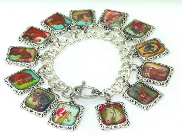 Charming Vintage Horse Bracelet with Equestrian Art Appeal Horse Gifts For Her Vintage ALtered Art Horse Bracelet Quality Craftsmanship