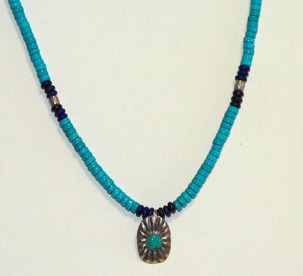 Handcrafted Bohemian Lapis Turquoise Silver Necklace for Unique Jewelry Lovers