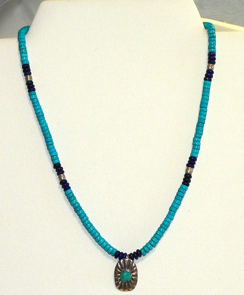 Handcrafted Bohemian Lapis Turquoise Silver Necklace for Unique Jewelry Lovers