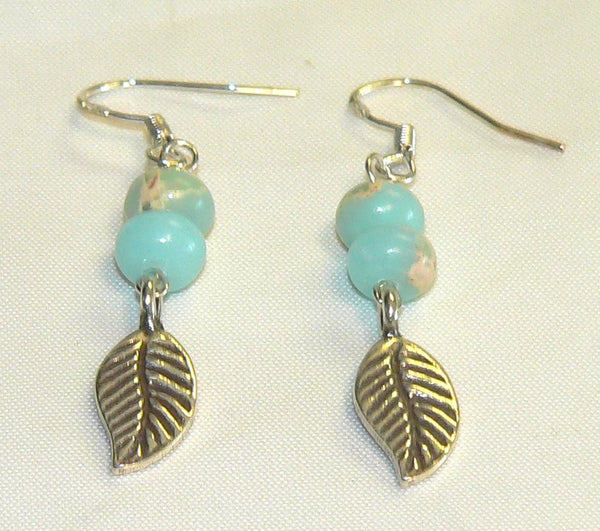 Impression Jasper Leaf Earrings | Autumn Jewelry for Thanksgiving | Boho Chic Gift Idea | Handcrafted Nature-Inspired Accessory