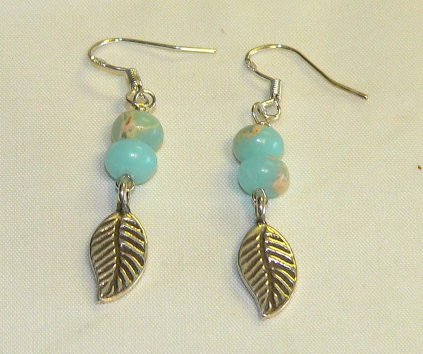 Impression Jasper Leaf Earrings | Autumn Jewelry for Thanksgiving | Boho Chic Gift Idea | Handcrafted Nature-Inspired Accessory