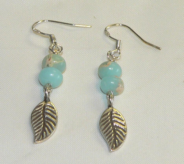 Impression Jasper Leaf Earrings | Autumn Jewelry for Thanksgiving | Boho Chic Gift Idea | Handcrafted Nature-Inspired Accessory