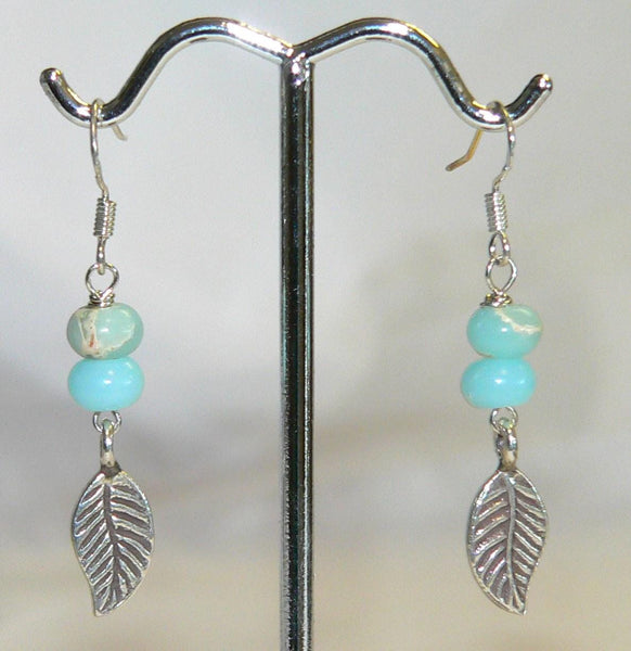 Impression Jasper Leaf Earrings | Autumn Jewelry for Thanksgiving | Boho Chic Gift Idea | Handcrafted Nature-Inspired Accessory