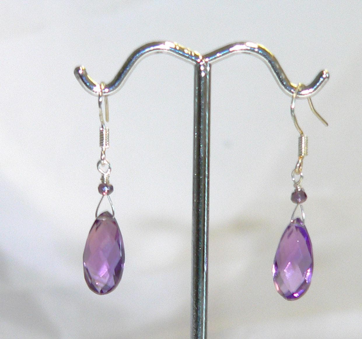 Handmade Amethyst Briolette Earrings - Unique Birthstone Jewelry Gift Unique Gifts For Her