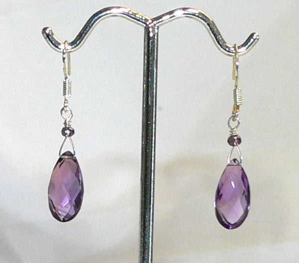 Handmade Amethyst Briolette Earrings - Unique Birthstone Jewelry Gift Unique Gifts For Her