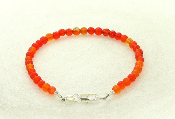 Handmade Carnelian Faceted Gemstone Bracelet for Boho Chic Style