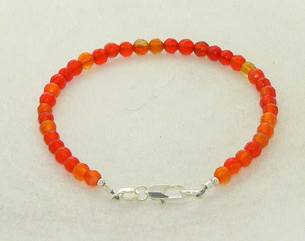 Handmade Carnelian Faceted Gemstone Bracelet for Boho Chic Style