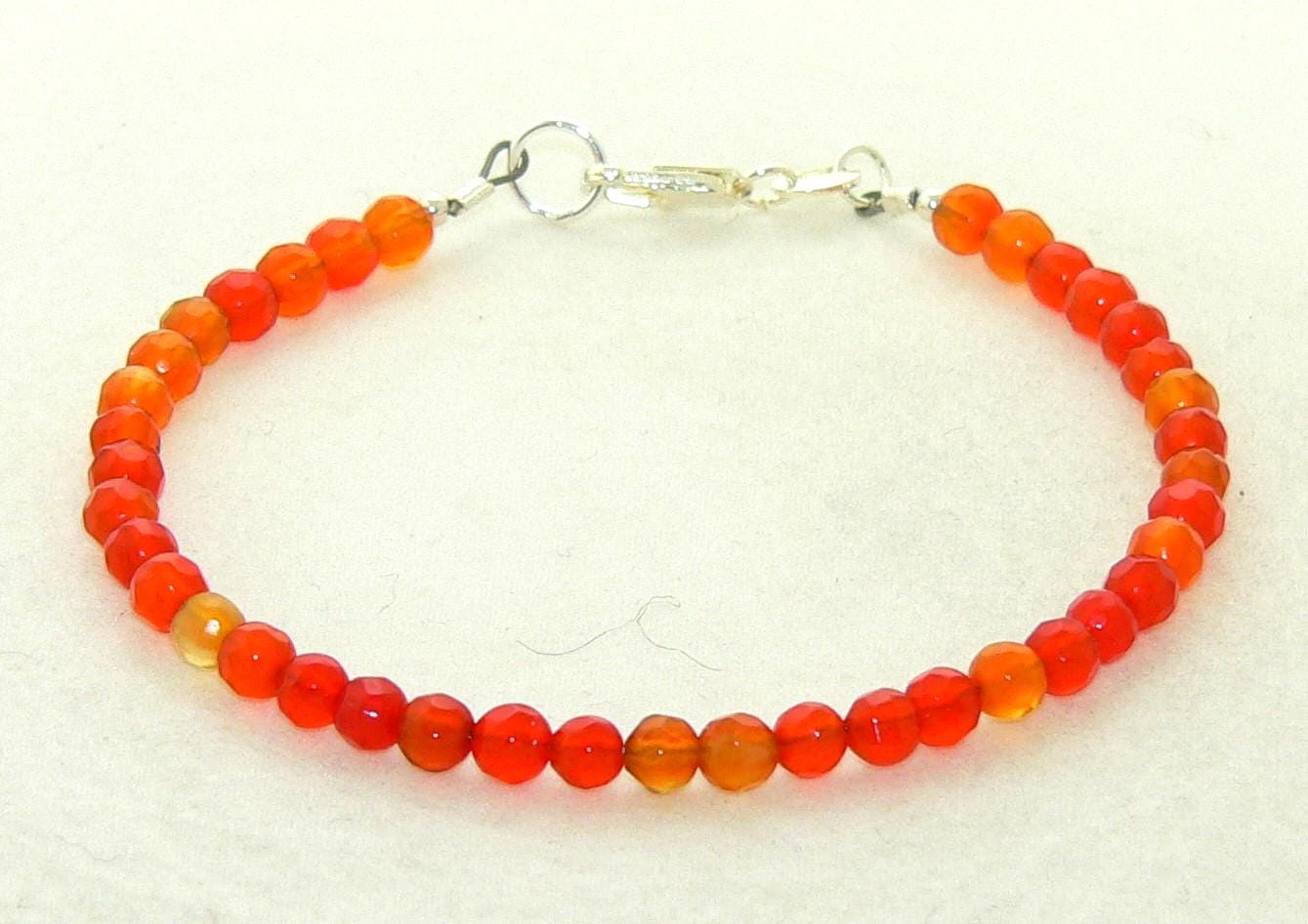 Handmade Carnelian Faceted Gemstone Bracelet for Boho Chic Style