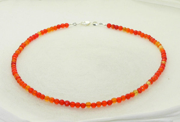 Minimalist Carnelian Choker Necklace with Faceted Gemstone for Everyday Bohemian Style