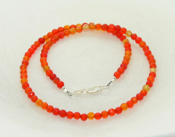 Minimalist Carnelian Choker Necklace with Faceted Gemstone for Everyday Bohemian Style