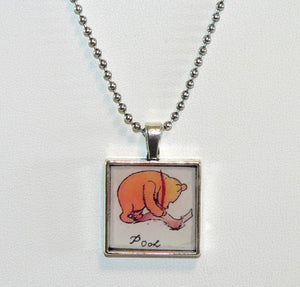 Winnie The Pooh Necklace Pooh Altered Art Pendant | Unique Gift for Disney Fans & Collectors | Handmade Jewelry