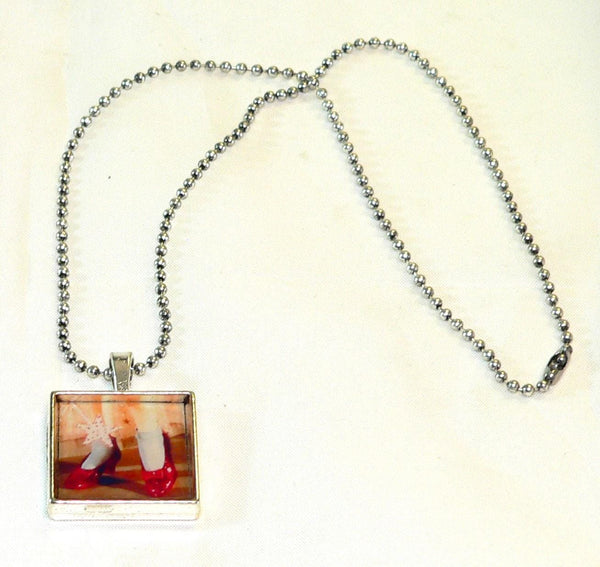 Ruby Slippers Necklace | Wizard of Oz Altered Art Necklace| Unique Gifts for Movie Lovers & Collectors Wizard Of Oz Necklace