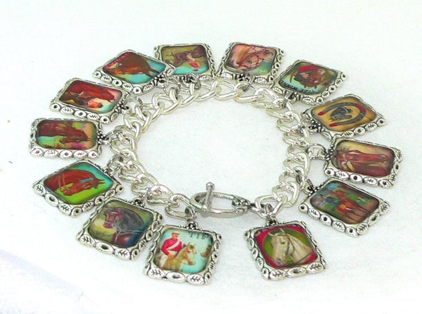 Charming Vintage Horse Bracelet with Equestrian Art Appeal Horse Gifts For Her Vintage ALtered Art Horse Bracelet Quality Craftsmanship