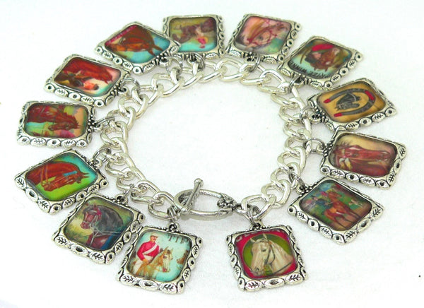 Charming Vintage Horse Bracelet with Equestrian Art Appeal Horse Gifts For Her Vintage ALtered Art Horse Bracelet Quality Craftsmanship