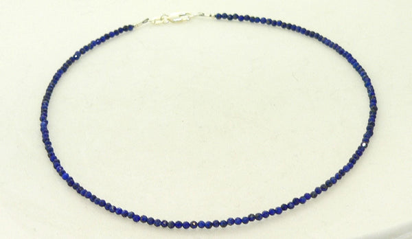 Handcrafted Lapis Lazuli Gemstone Choker Necklace for Boho Minimalist Style