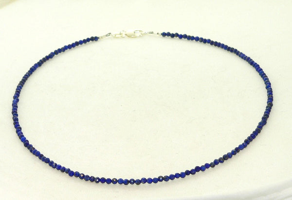 Handcrafted Lapis Lazuli Gemstone Choker Necklace for Boho Minimalist Style