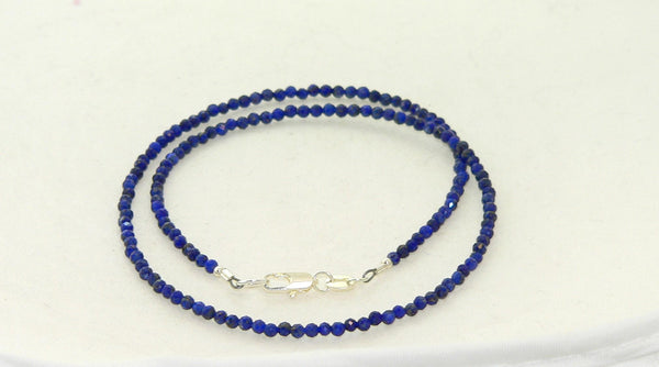 Handcrafted Lapis Lazuli Gemstone Choker Necklace for Boho Minimalist Style
