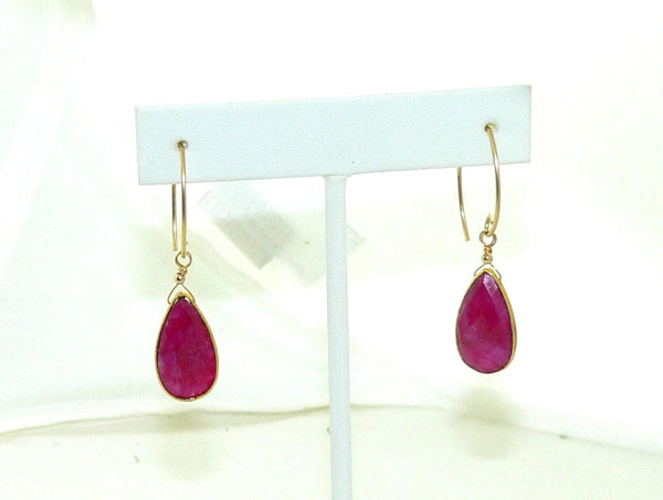 Exquisite Ruby Gemstone Earrings in Gold Finish - Chic Gift for Women