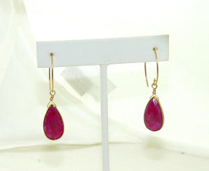 Exquisite Ruby Gemstone Earrings in Gold Finish - Chic Gift for Women