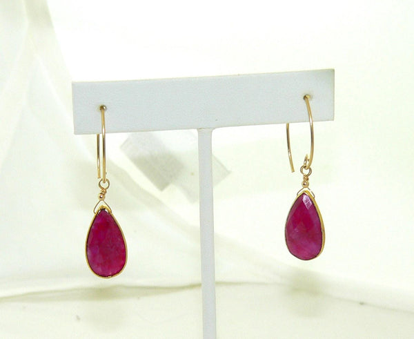 Exquisite Ruby Gemstone Earrings in Gold Finish - Chic Gift for Women